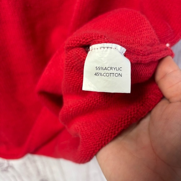 Vintage American Flag Red Knit Sleeveless Sweater Top XL - Picture 6 of 7